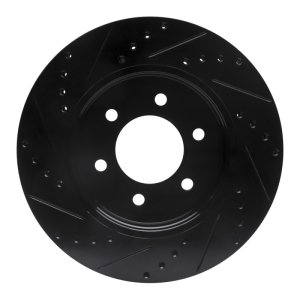 Ford F-150 Brake Rotor (1) - Front Right - R1 Concepts - Drilled & Slotted - Black - `04-`08